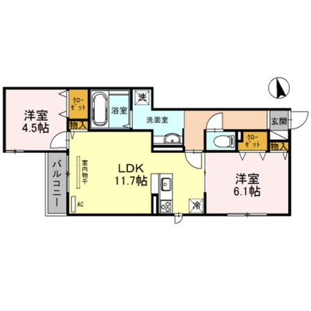 枚岡駅 徒歩9分 2階の物件間取画像